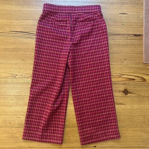 Isaac Mizrahi red plaid wide leg elastic waist trouser cropped pant SIZE 10 - Picture 6 of 6